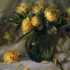 Yellow Roses in Green Vase